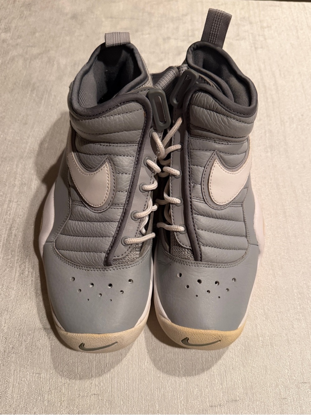 Nike Kids Gray and White High-Top Sneakers